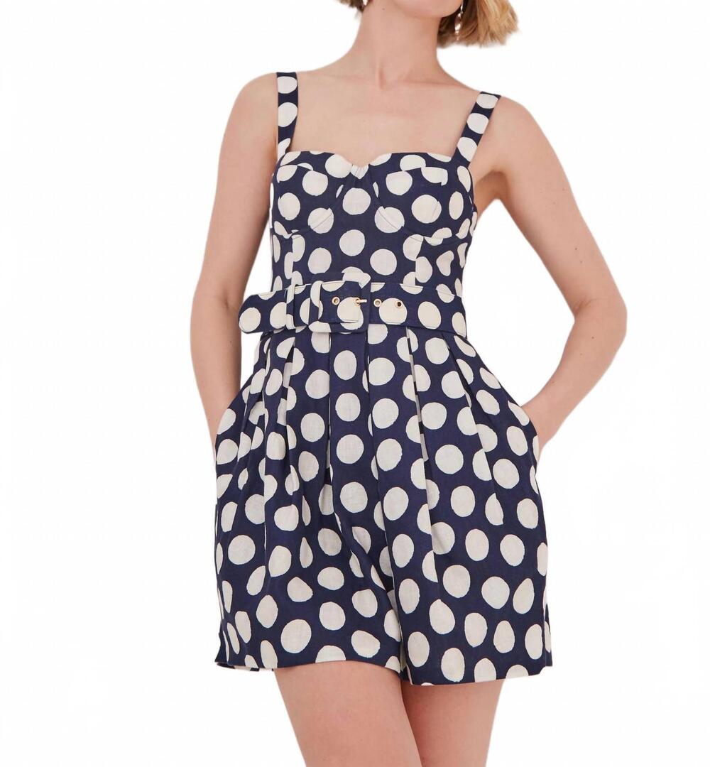 NEW CARA CARA etna dress in celeste dot navy